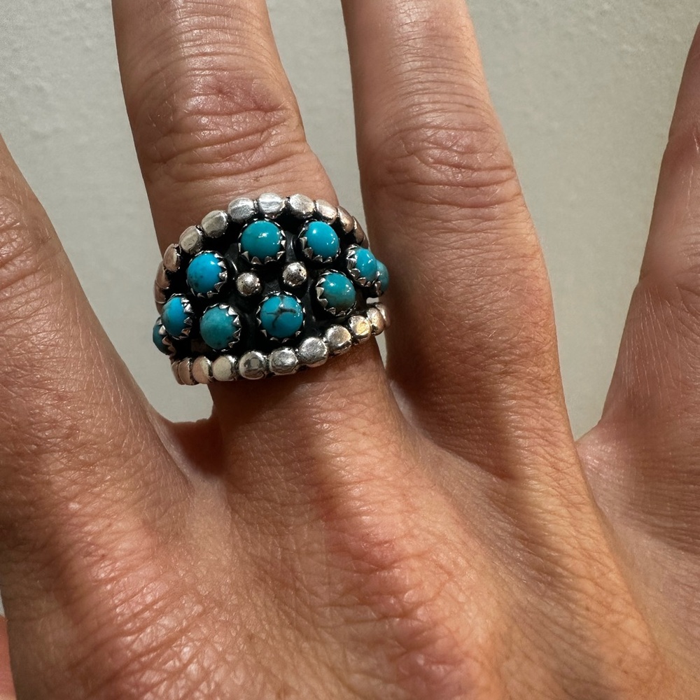 Turquoise and Silver Women's Ring